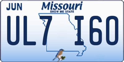MO license plate UL7I6O