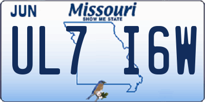 MO license plate UL7I6W