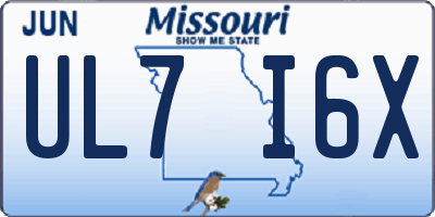MO license plate UL7I6X