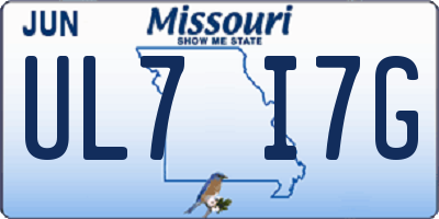 MO license plate UL7I7G