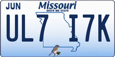 MO license plate UL7I7K