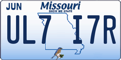 MO license plate UL7I7R