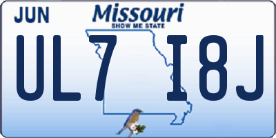 MO license plate UL7I8J