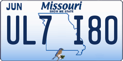 MO license plate UL7I8O