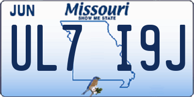 MO license plate UL7I9J