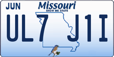 MO license plate UL7J1I