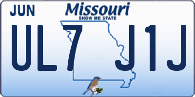 MO license plate UL7J1J