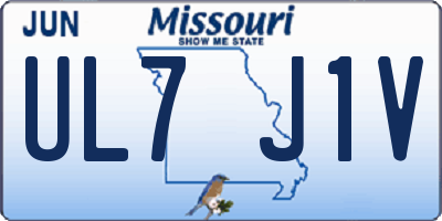 MO license plate UL7J1V