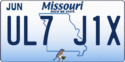 MO license plate UL7J1X