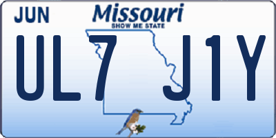 MO license plate UL7J1Y