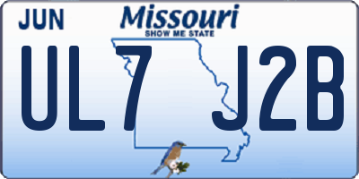 MO license plate UL7J2B