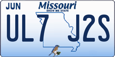MO license plate UL7J2S