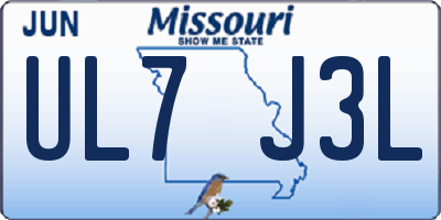 MO license plate UL7J3L