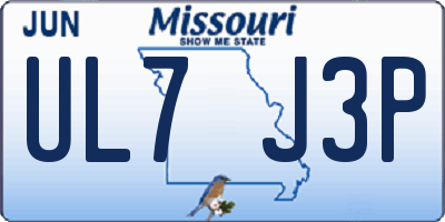 MO license plate UL7J3P