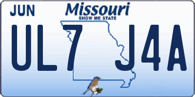 MO license plate UL7J4A