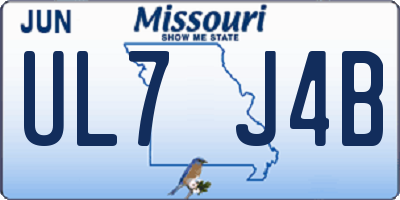 MO license plate UL7J4B