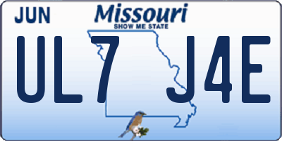 MO license plate UL7J4E
