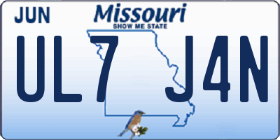 MO license plate UL7J4N