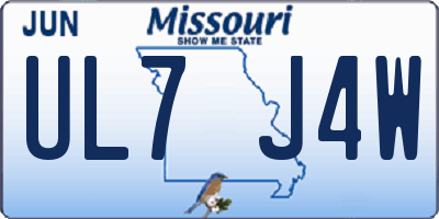 MO license plate UL7J4W
