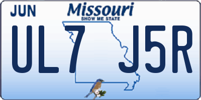 MO license plate UL7J5R