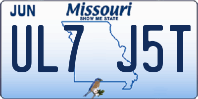 MO license plate UL7J5T