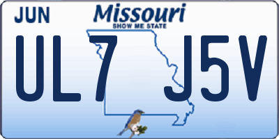 MO license plate UL7J5V