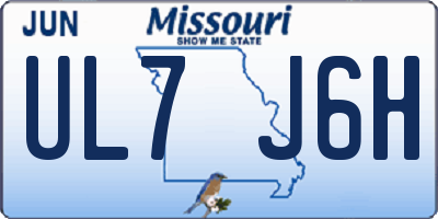 MO license plate UL7J6H
