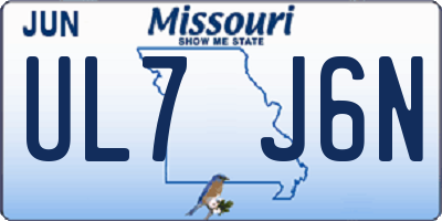 MO license plate UL7J6N