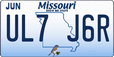 MO license plate UL7J6R