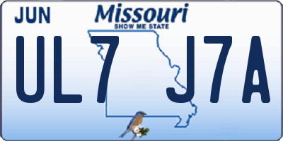 MO license plate UL7J7A