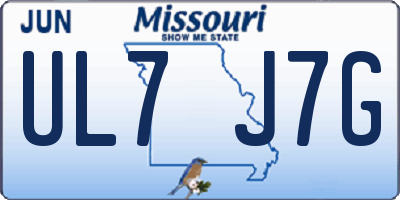MO license plate UL7J7G