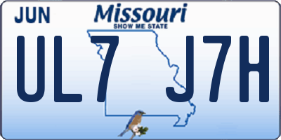MO license plate UL7J7H