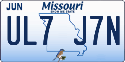 MO license plate UL7J7N