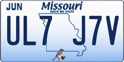 MO license plate UL7J7V