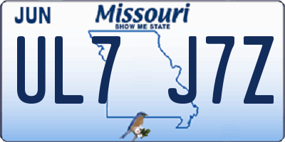 MO license plate UL7J7Z