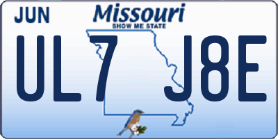 MO license plate UL7J8E