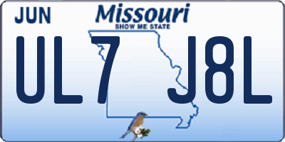 MO license plate UL7J8L