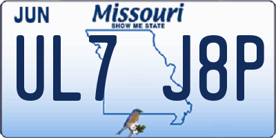 MO license plate UL7J8P