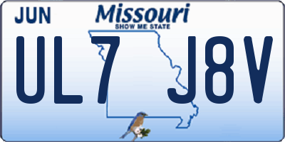 MO license plate UL7J8V