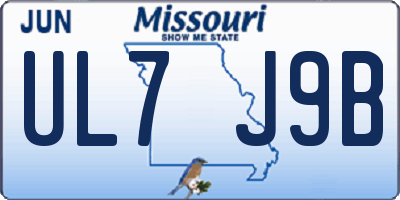 MO license plate UL7J9B