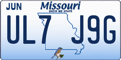 MO license plate UL7J9G