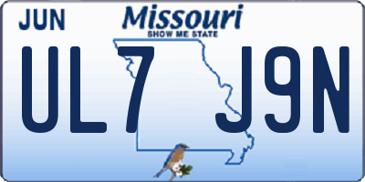 MO license plate UL7J9N