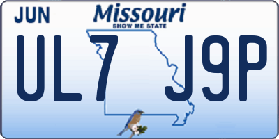 MO license plate UL7J9P