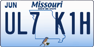 MO license plate UL7K1H