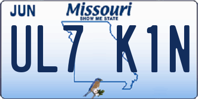 MO license plate UL7K1N