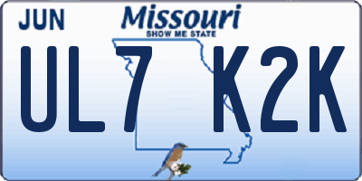 MO license plate UL7K2K