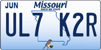 MO license plate UL7K2R