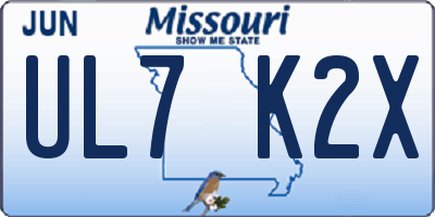MO license plate UL7K2X