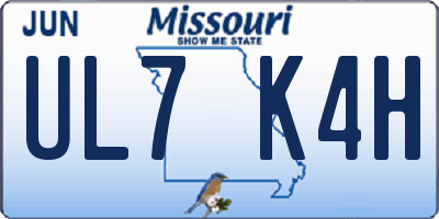 MO license plate UL7K4H