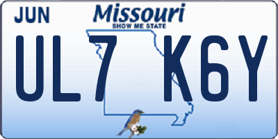 MO license plate UL7K6Y